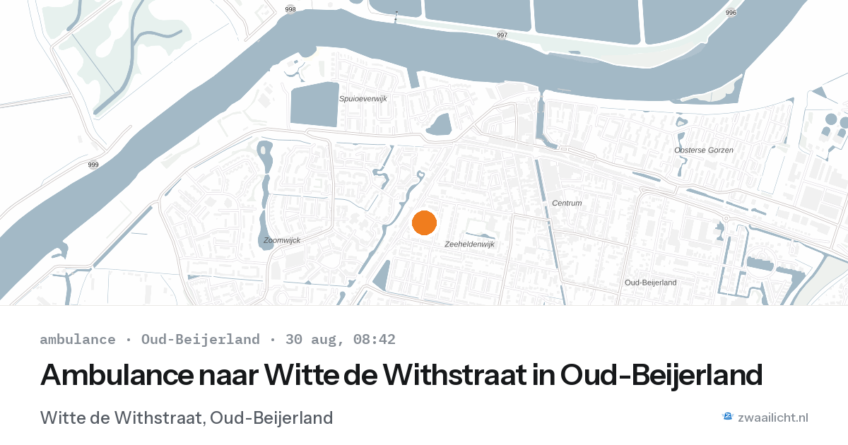 Ambulance naar Witte de Withstraat in Oud-Beijerland — 30 aug 2026