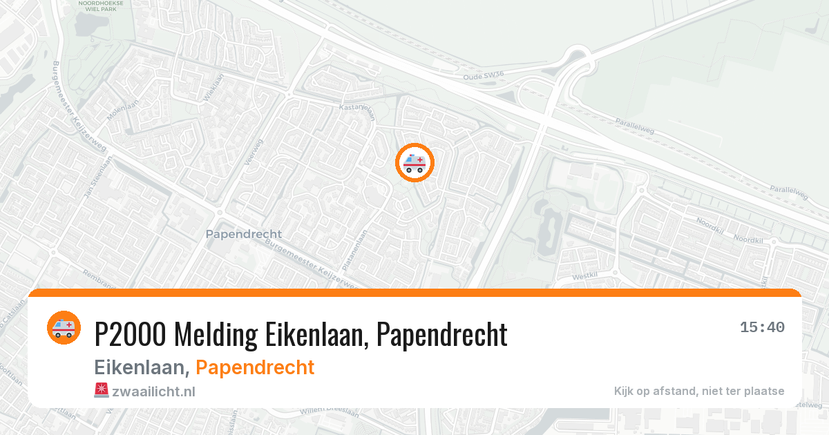 P2000 Melding Eikenlaan, Papendrecht — 28 feb 2026