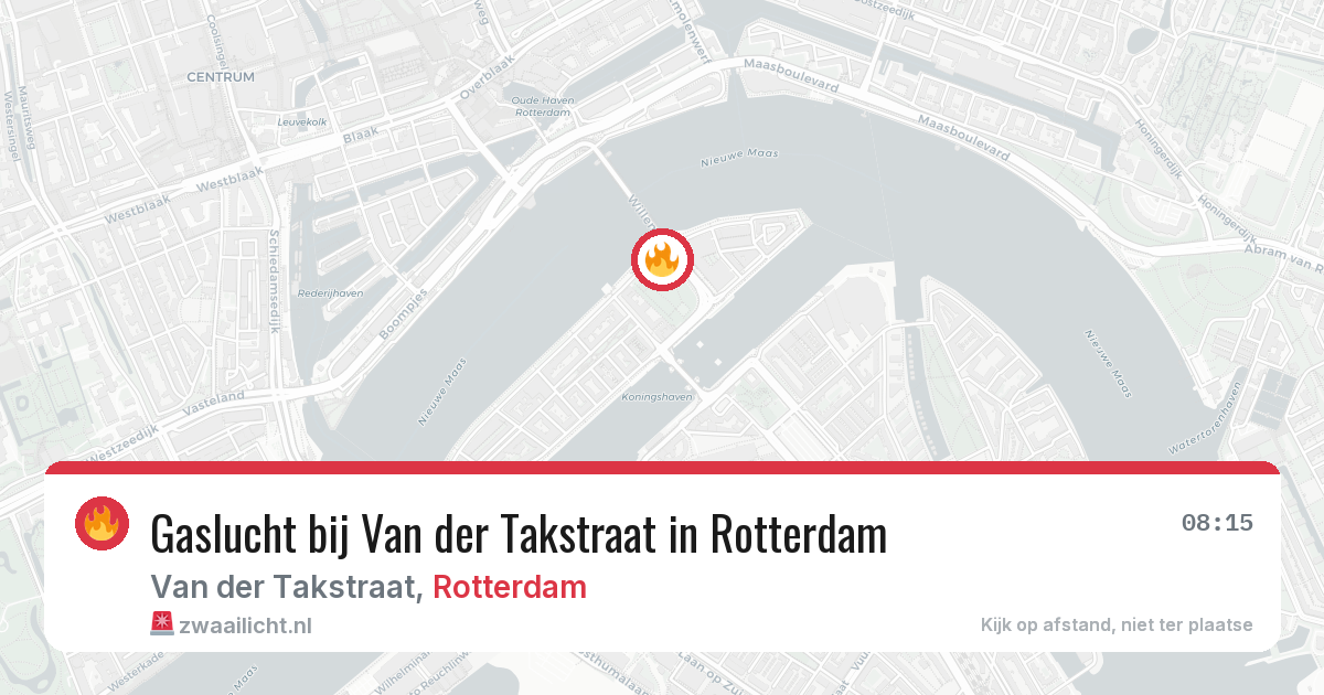 Gaslucht bij Van der Takstraat in Rotterdam — 1 jul 2026