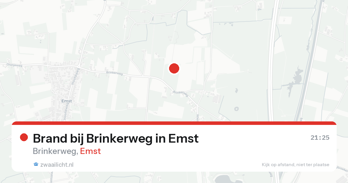 Brand bij Brinkerweg in Emst — 21 aug 2026