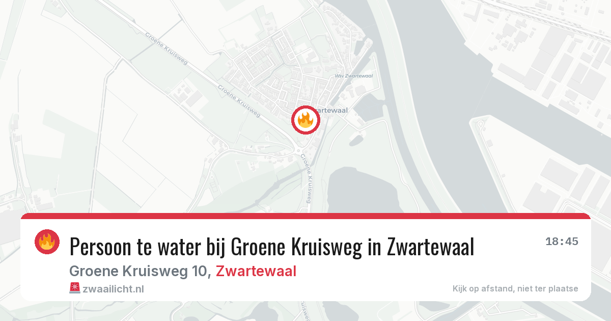 Persoon te water bij Groene Kruisweg in Zwartewaal — 13 feb 2026