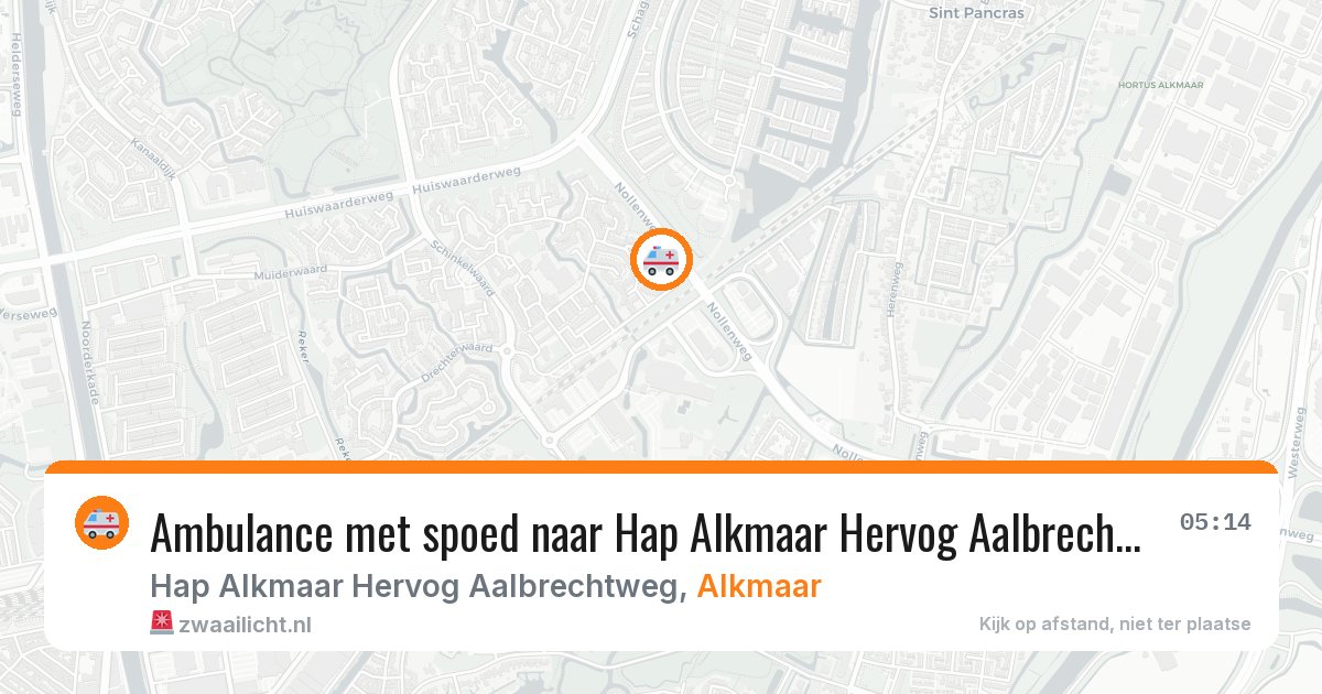 Ambulance met spoed naar Hap Alkmaar Hervog Aalbrechtweg in Alkmaar — 1 jul 2026