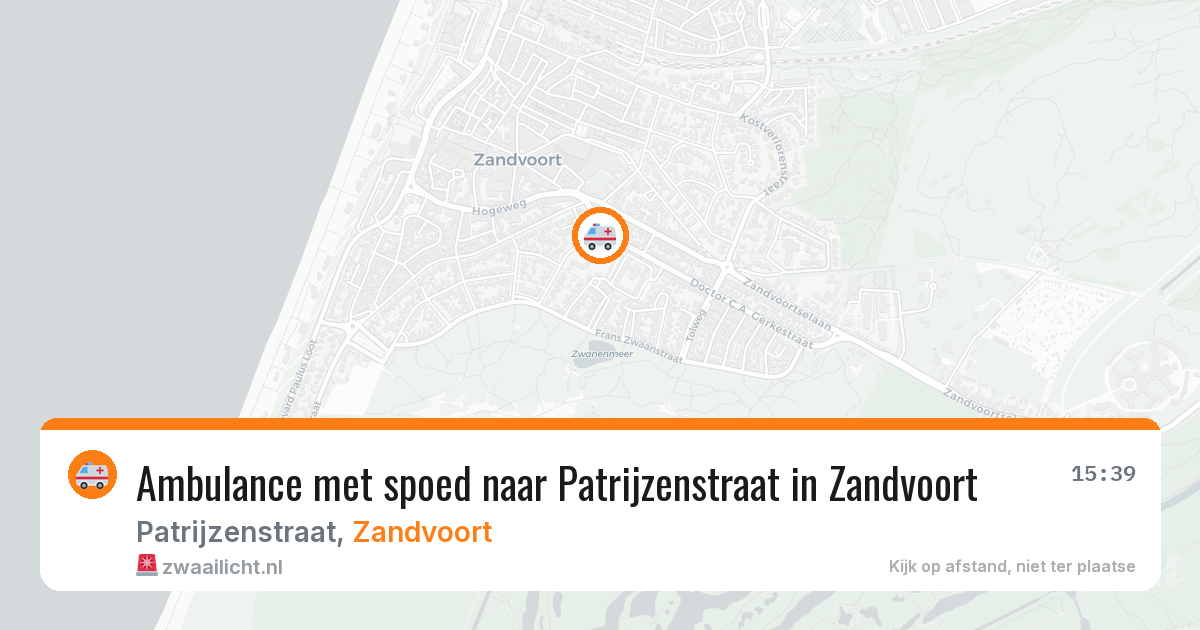 Ambulance met spoed naar Patrijzenstraat in Zandvoort — 30 jul 2026