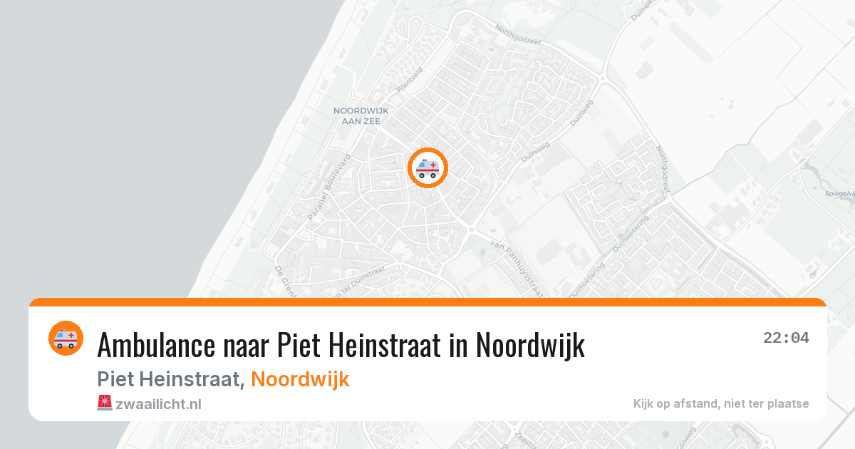 Ambulance naar Piet Heinstraat in Noordwijk — 8 aug 2026