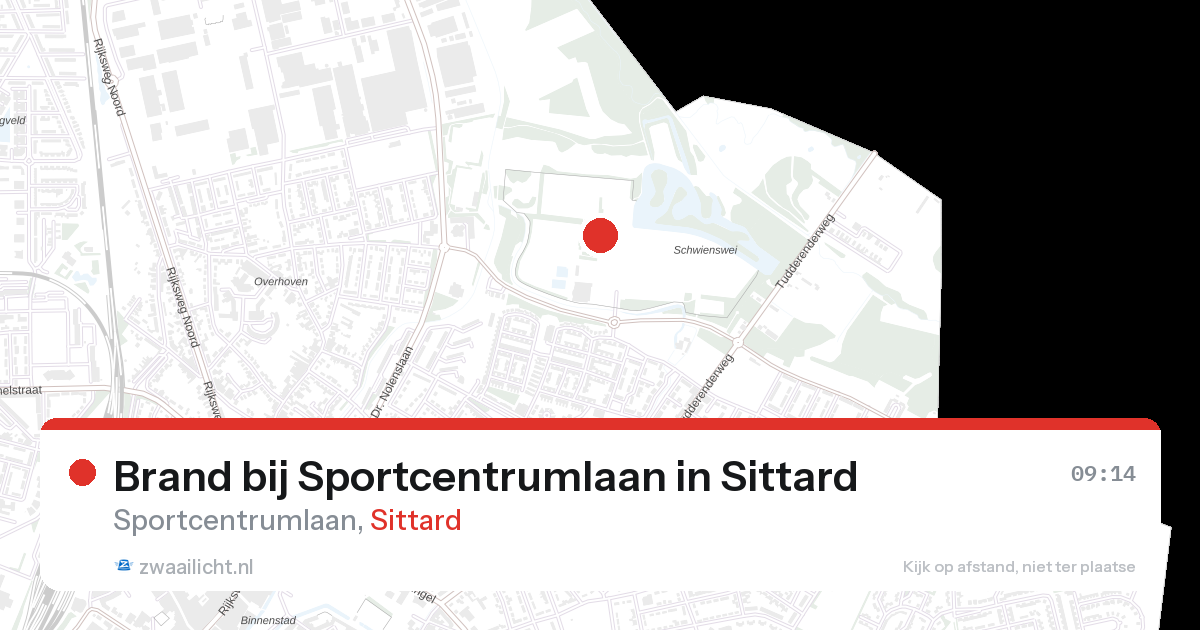Brand bij Sportcentrumlaan in Sittard — 26 aug 2026