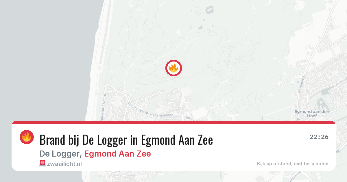 Brand bij De Logger in Egmond Aan Zee — 13 aug 2026
