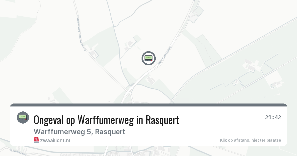 Ongeval op Warffumerweg in Rasquert — 30 jan 2026