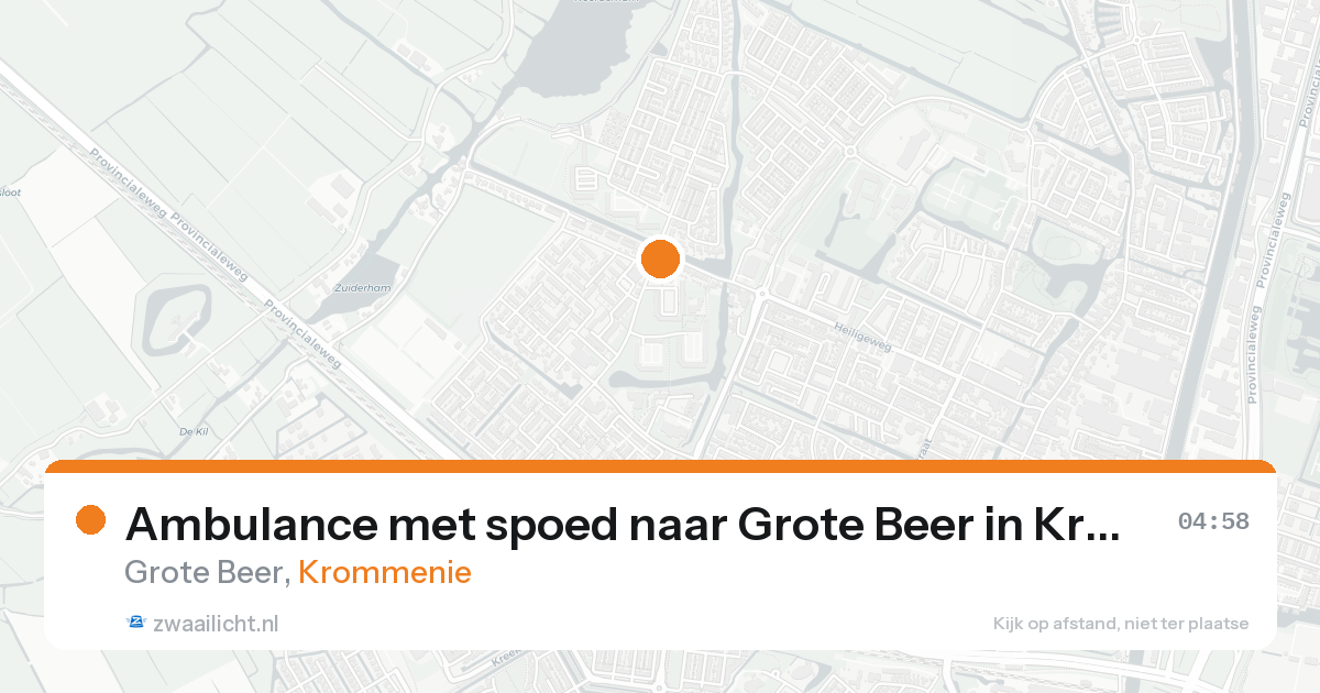 Ambulance met spoed naar Grote Beer in Krommenie — 18 aug 2026