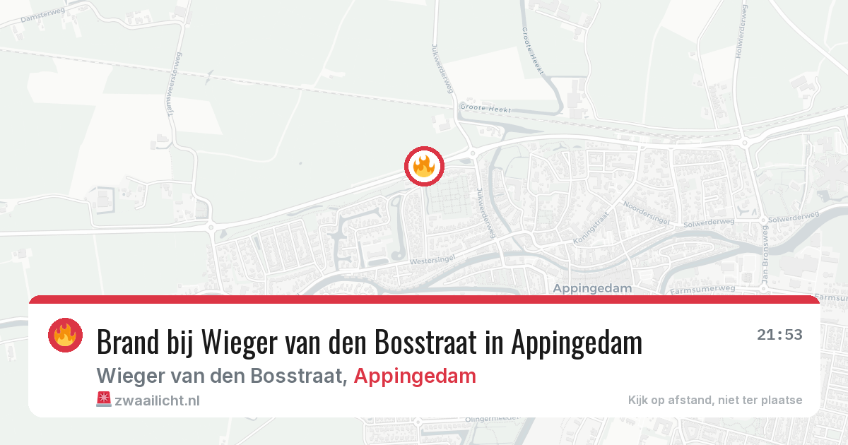 Brand bij Wieger van den Bosstraat in Appingedam — 29 jul 2026