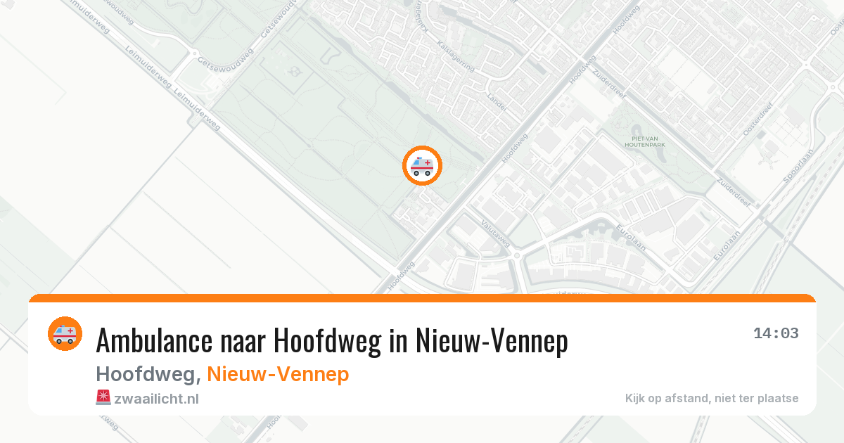 Ambulance naar Hoofdweg in Nieuw-Vennep — 6 jun 2026