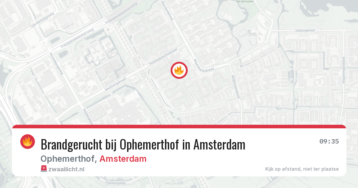 Brandgerucht bij Ophemerthof in Amsterdam — 6 mei 2026