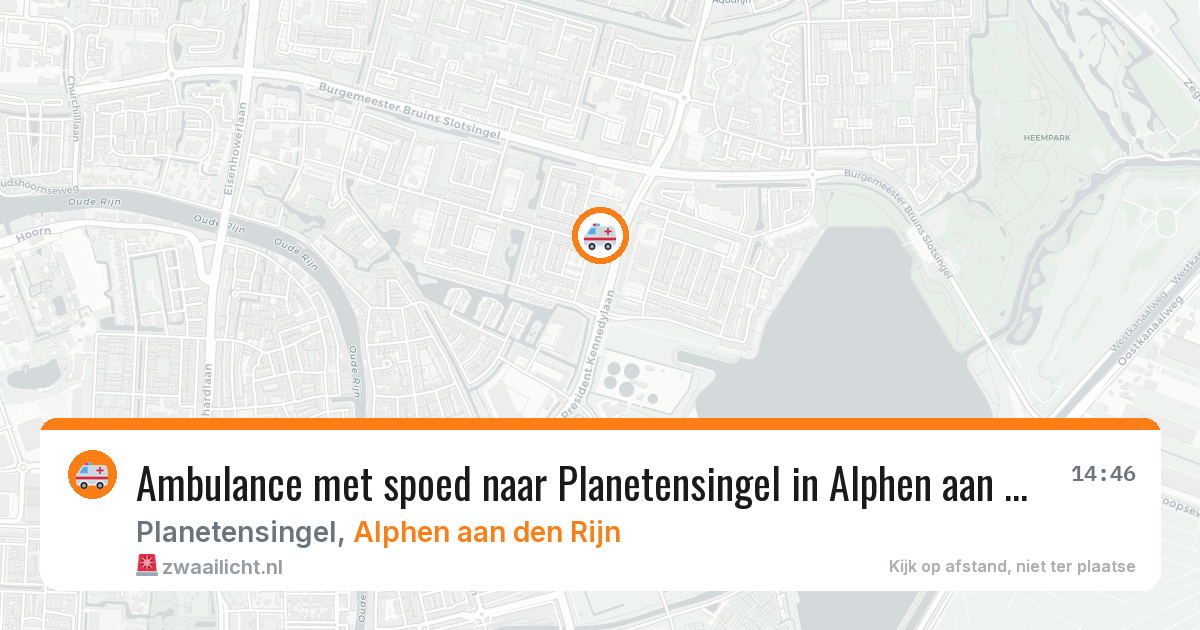 Ambulance met spoed naar Planetensingel in Alphen aan den Rijn — 9 aug 2026