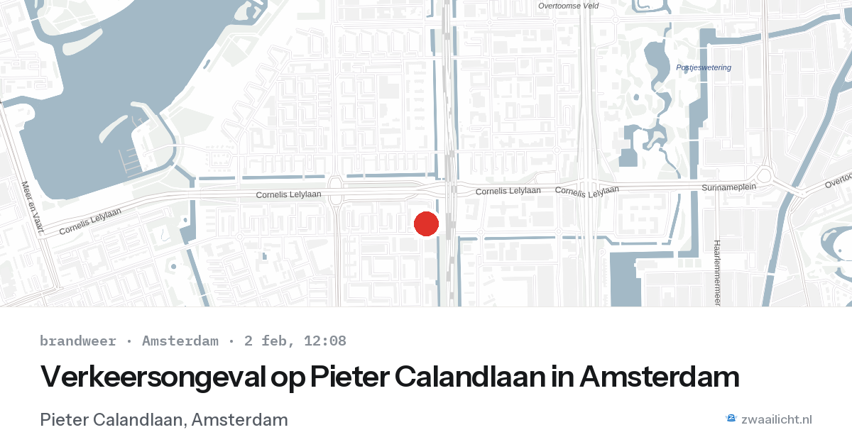 Verkeersongeval op Pieter Calandlaan in Amsterdam — 2 feb 2026