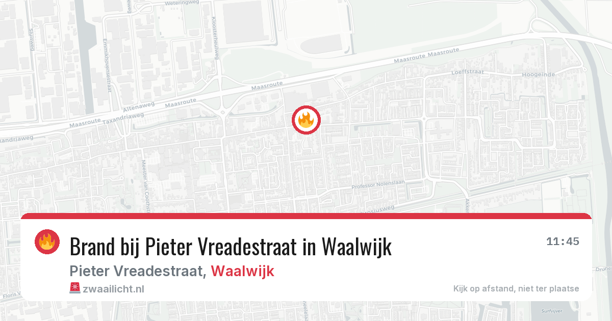 Brand bij Pieter Vreadestraat in Waalwijk — 15 jun 2026