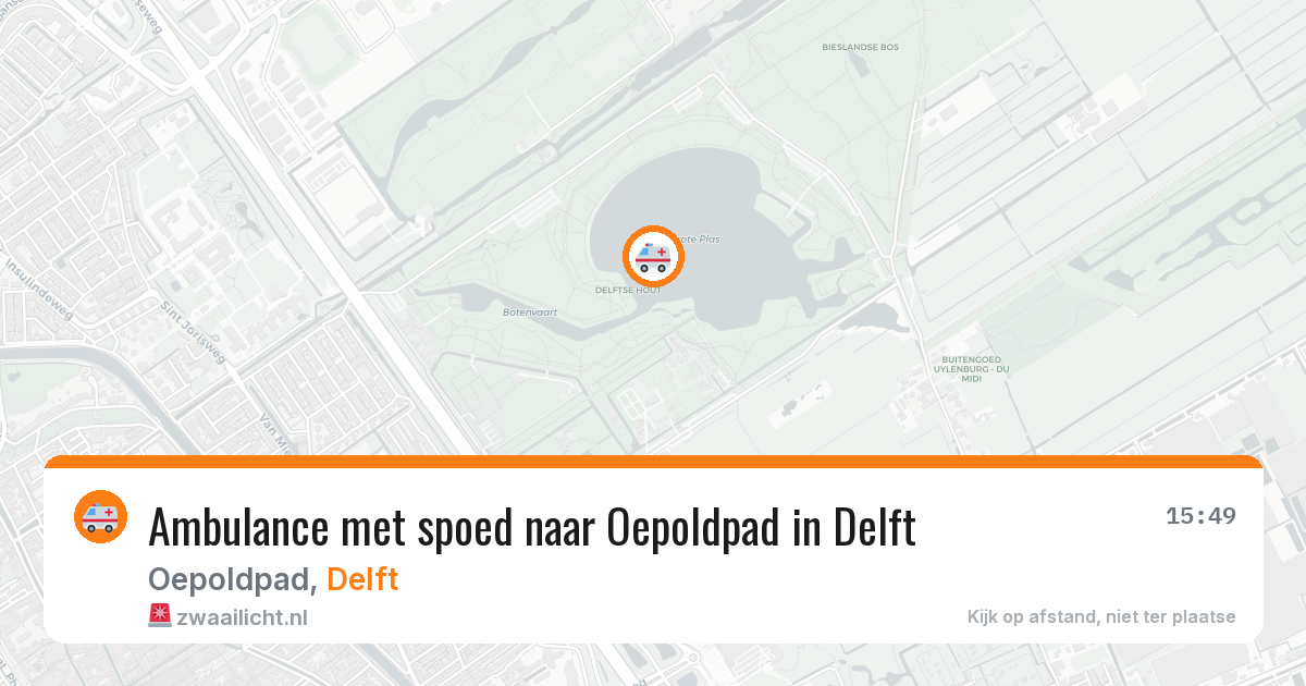 Ambulance met spoed naar Oepoldpad in Delft — 17 apr 2026