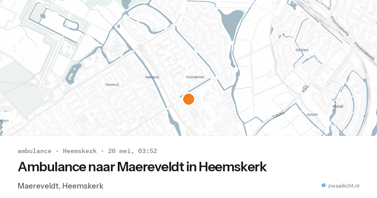Ambulance naar Maereveldt in Heemskerk — 20 mei 2026