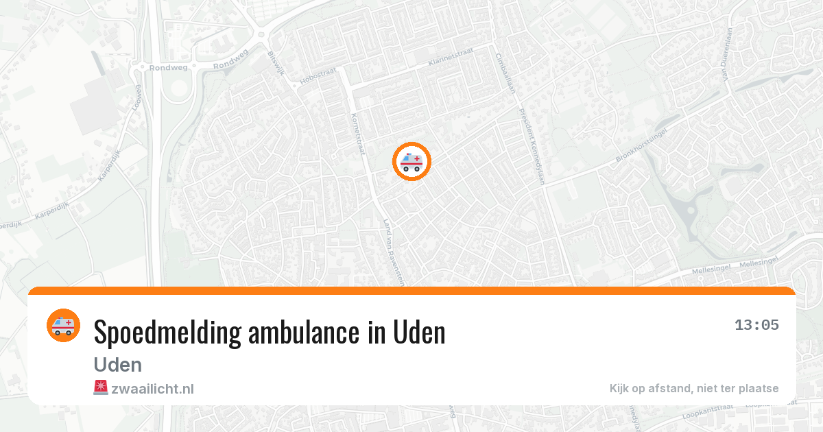 Spoedmelding ambulance in Uden — 14 aug 2026
