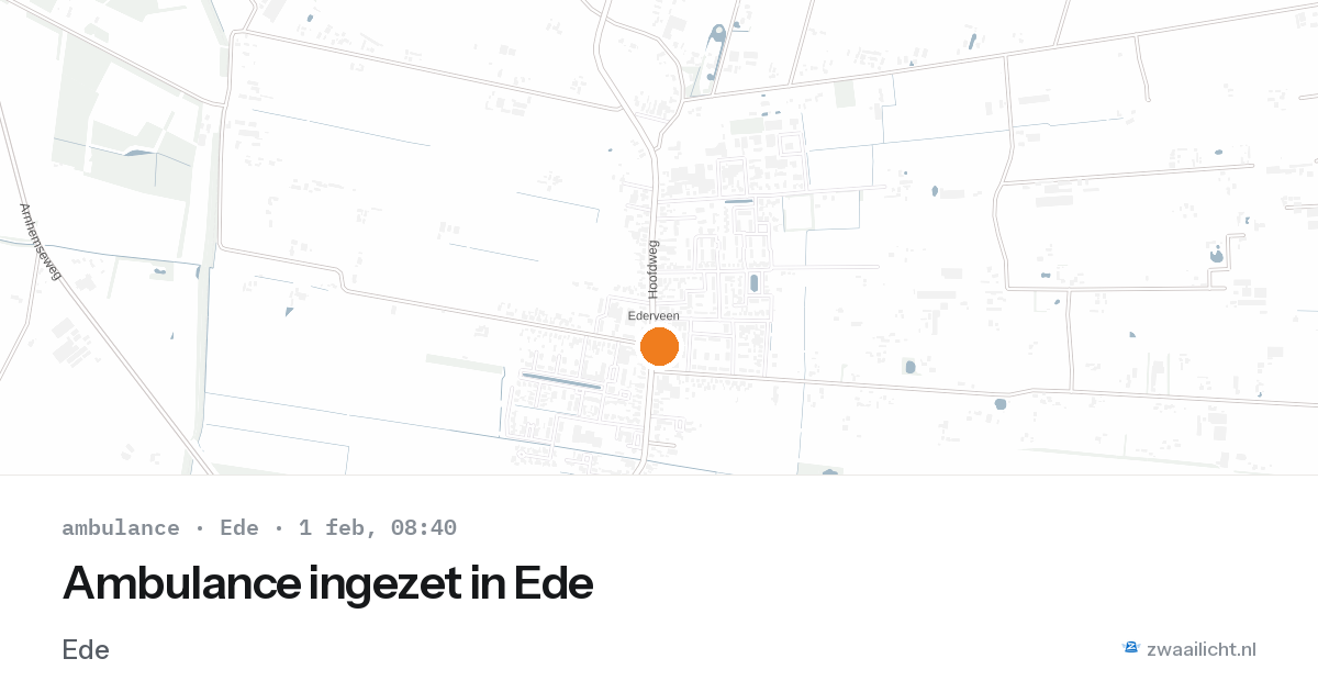 Ambulance ingezet in Ede — 1 feb 2026