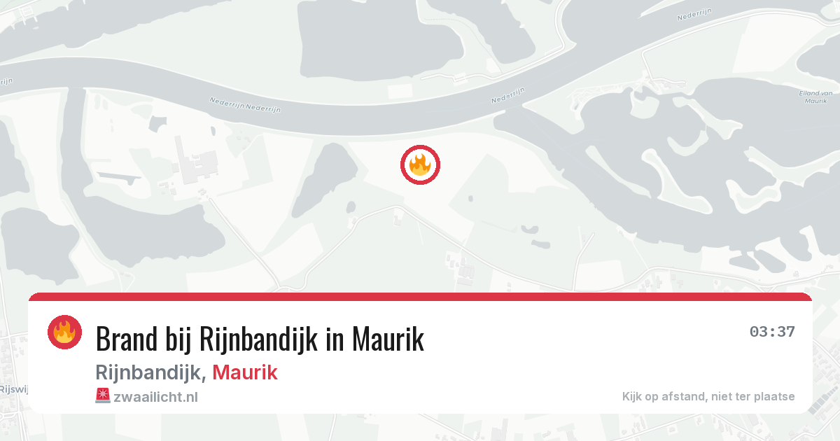 Brand bij Rijnbandijk in Maurik — 15 jun 2026