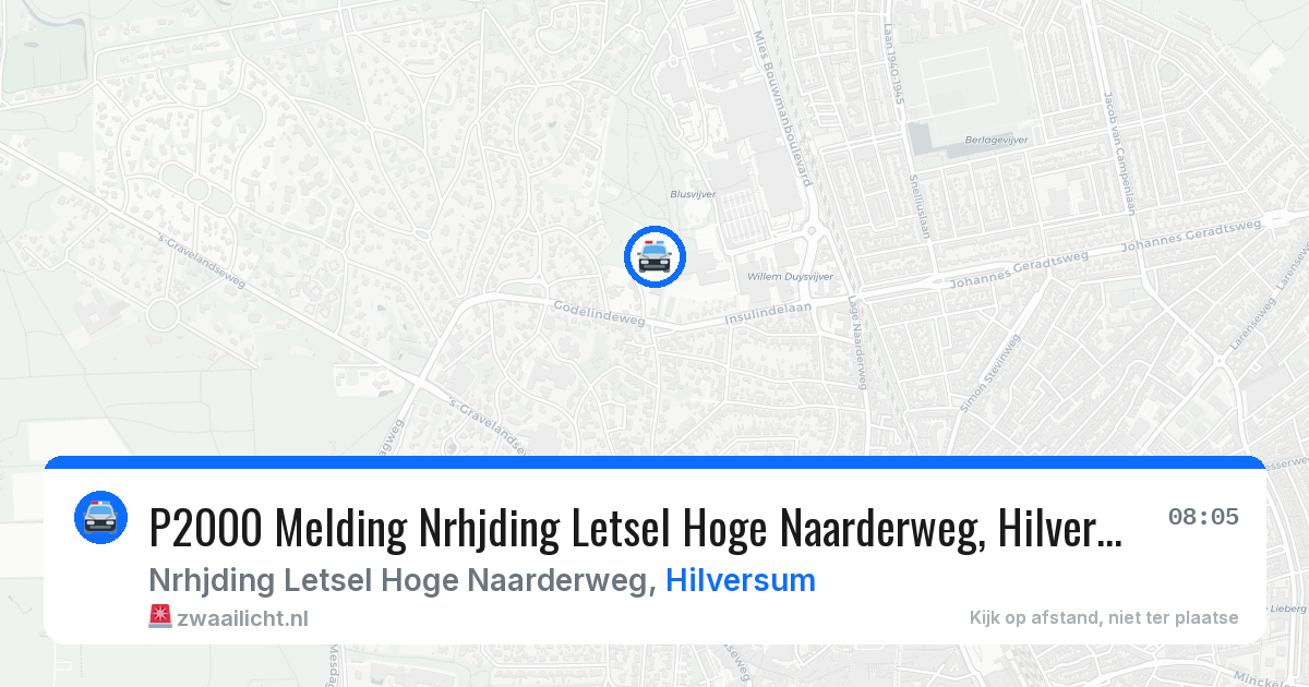 P2000 Melding Nrhjding Letsel Hoge Naarderweg, Hilversum — 3 feb 2026