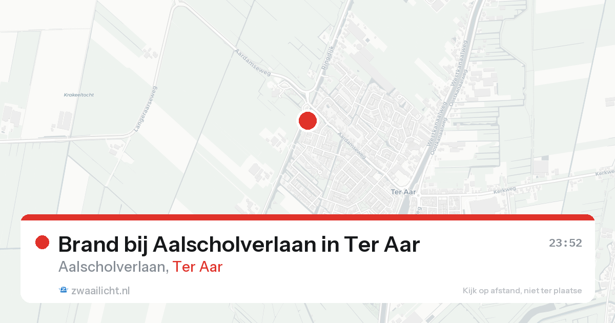Brand bij Aalscholverlaan in Ter Aar — 24 aug 2026