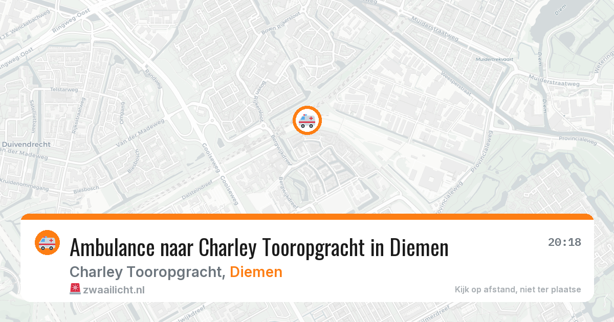 Ambulance naar Charley Tooropgracht in Diemen — 5 jun 2026