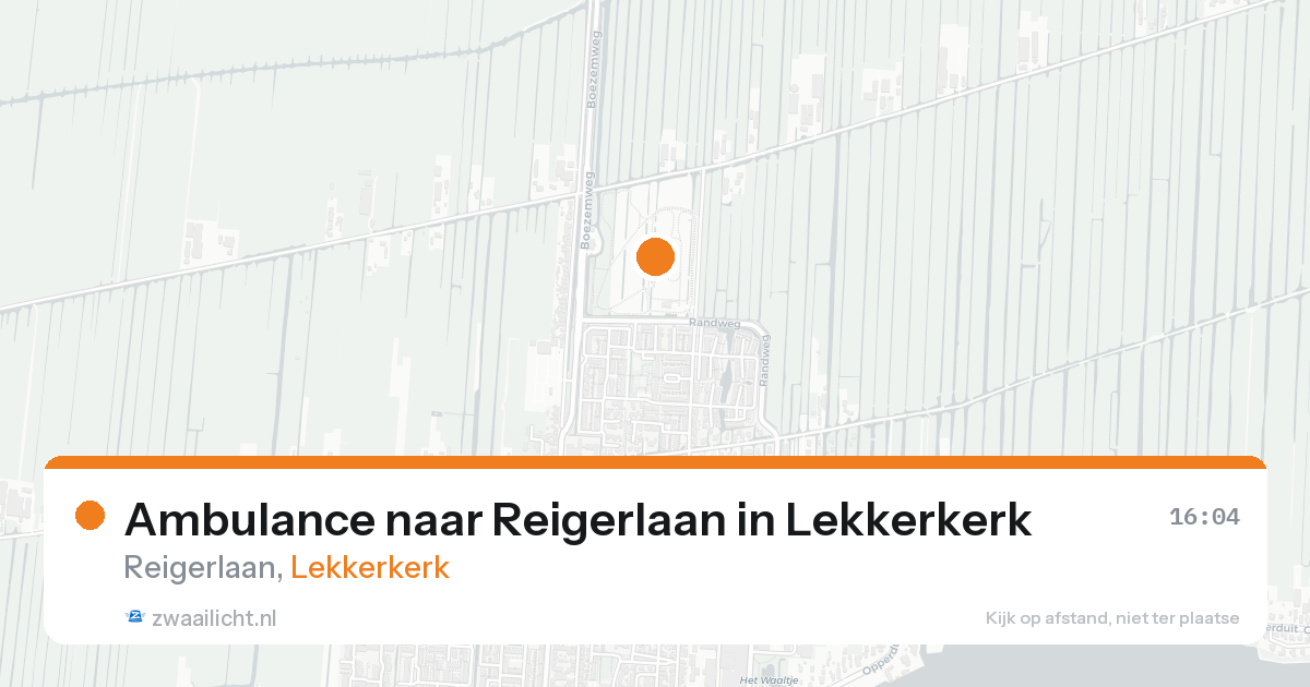 Ambulance naar Reigerlaan in Lekkerkerk — 18 aug 2026