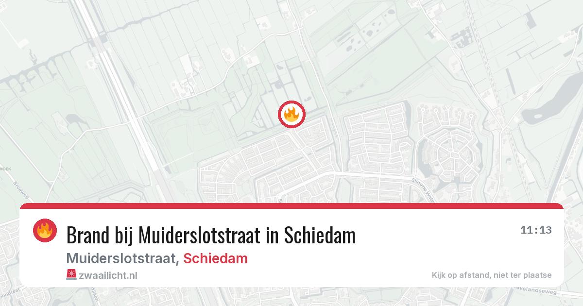Brand bij Muiderslotstraat in Schiedam — 18 mei 2026