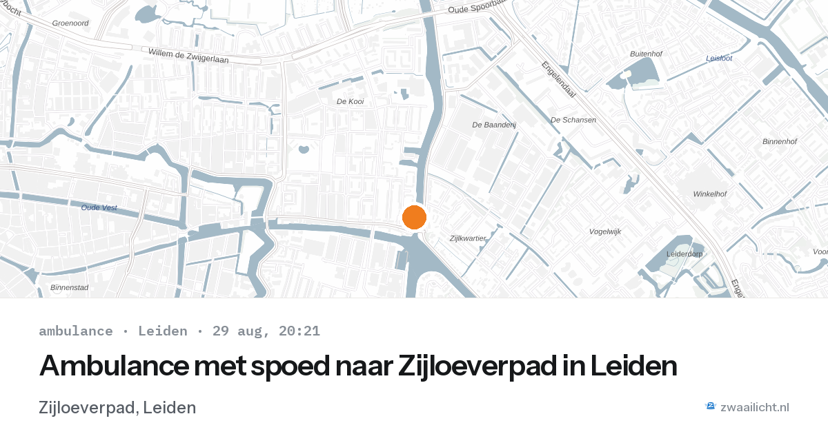 Ambulance met spoed naar Zijloeverpad in Leiden — 29 aug 2026
