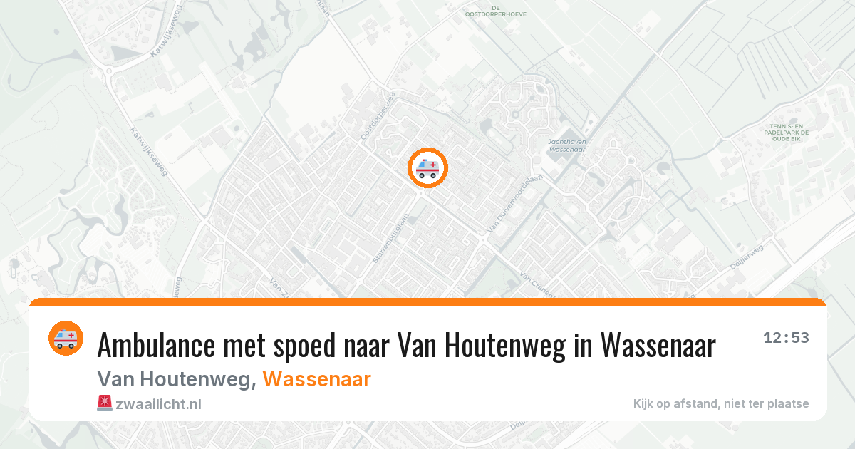 Ambulance met spoed naar Van Houtenweg in Wassenaar — 18 apr 2026