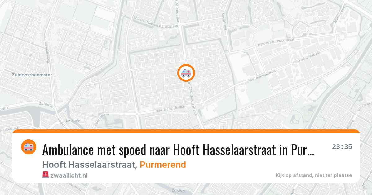 Ambulance met spoed naar Hooft Hasselaarstraat in Purmerend — 26 jul 2026