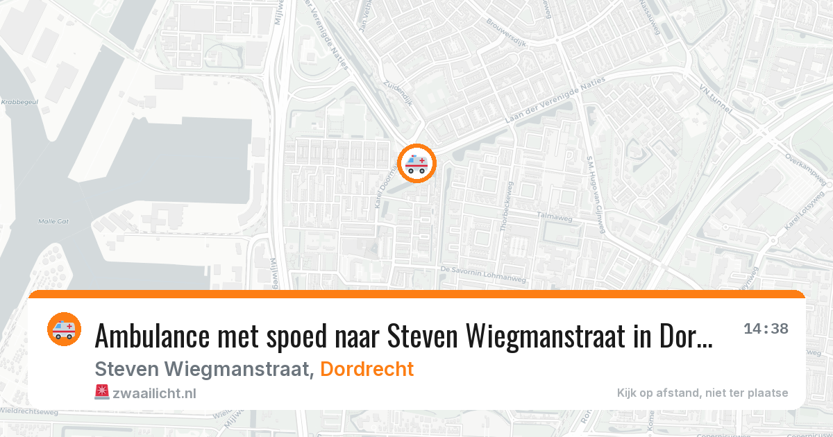 Ambulance met spoed naar Steven Wiegmanstraat in Dordrecht — 18 apr 2026