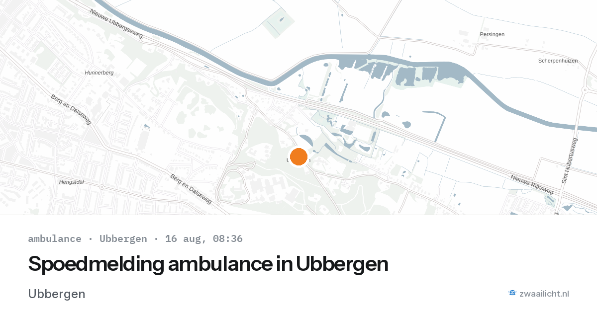 Spoedmelding ambulance in Ubbergen — 16 aug 2026
