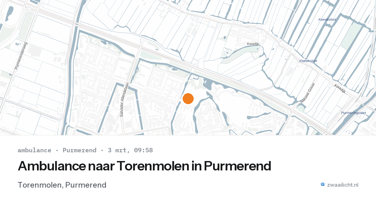 Ambulance naar Torenmolen in Purmerend — 3 mrt 2026