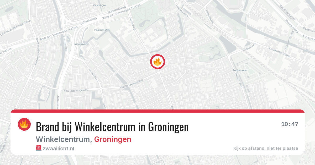 Brand bij Winkelcentrum in Groningen — 24 mrt 2026