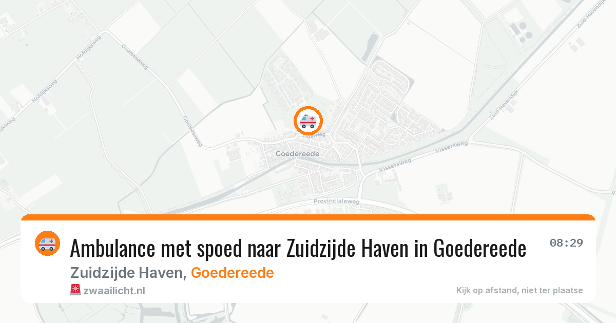 Ambulance met spoed naar Zuidzijde Haven in Goedereede — 6 aug 2026