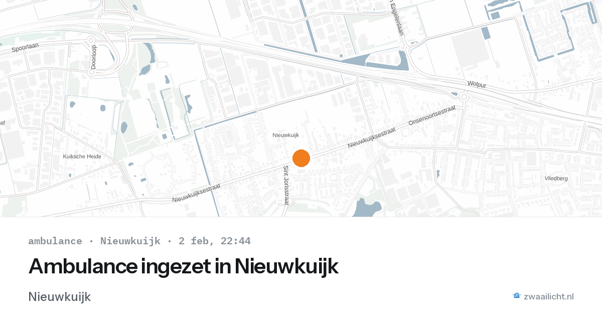 Ambulance ingezet in Nieuwkuijk — 2 feb 2026