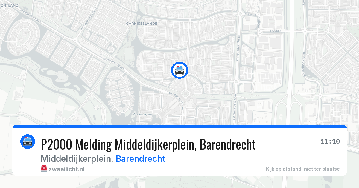 P2000 Melding Middeldijkerplein, Barendrecht — 29 mei 2026