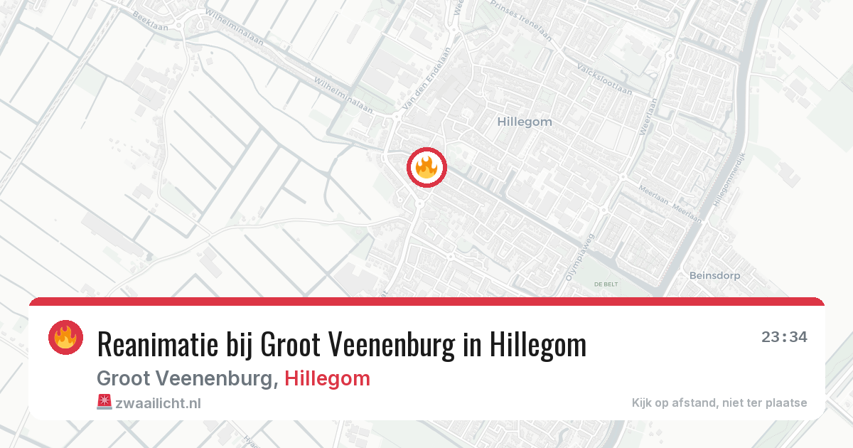 Reanimatie bij Groot Veenenburg in Hillegom — 21 jun 2026