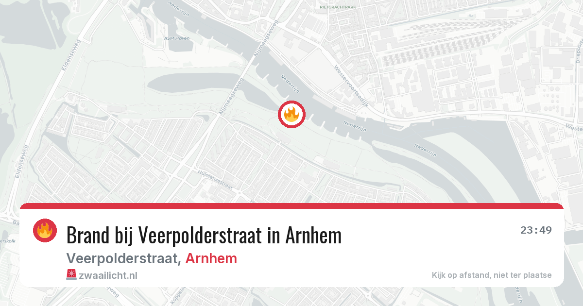 Brand bij Veerpolderstraat in Arnhem — 2 aug 2026