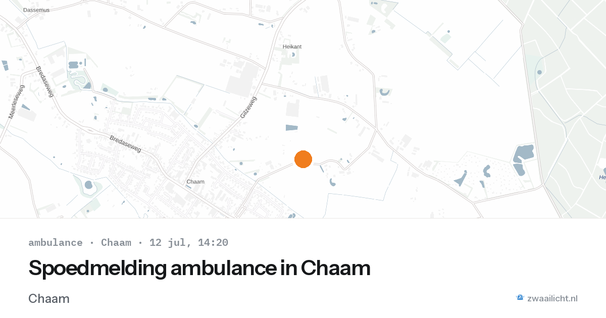 Spoedmelding ambulance in Chaam — 12 jul 2026