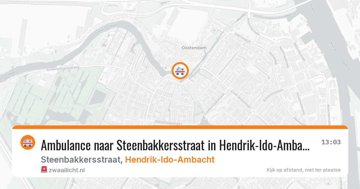 Ambulance naar Steenbakkersstraat in Hendrik-Ido-Ambacht — 31 mei 2026