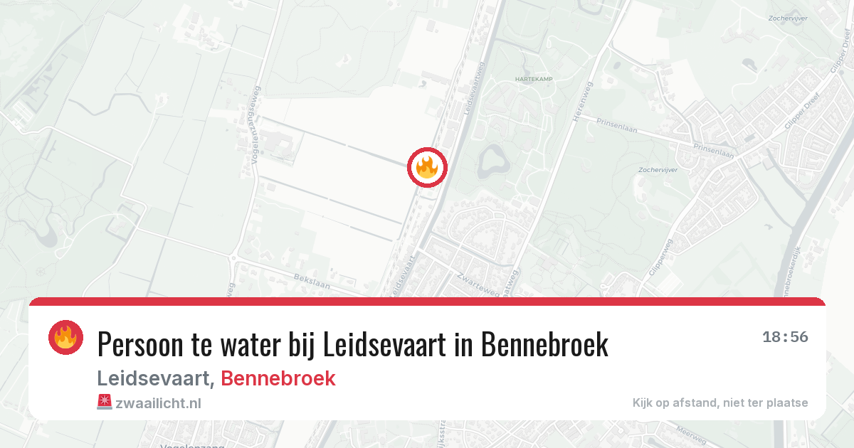 Persoon te water bij Leidsevaart in Bennebroek — 22 mrt 2026
