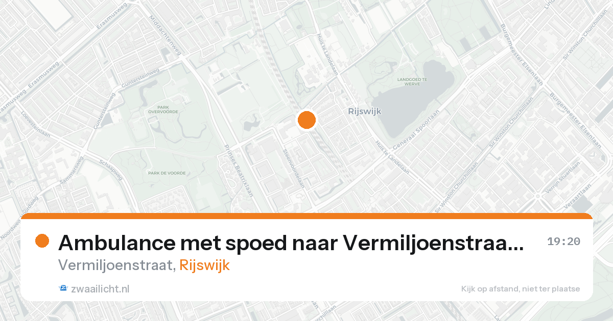 Ambulance met spoed naar Vermiljoenstraat in Rijswijk — 23 aug 2026