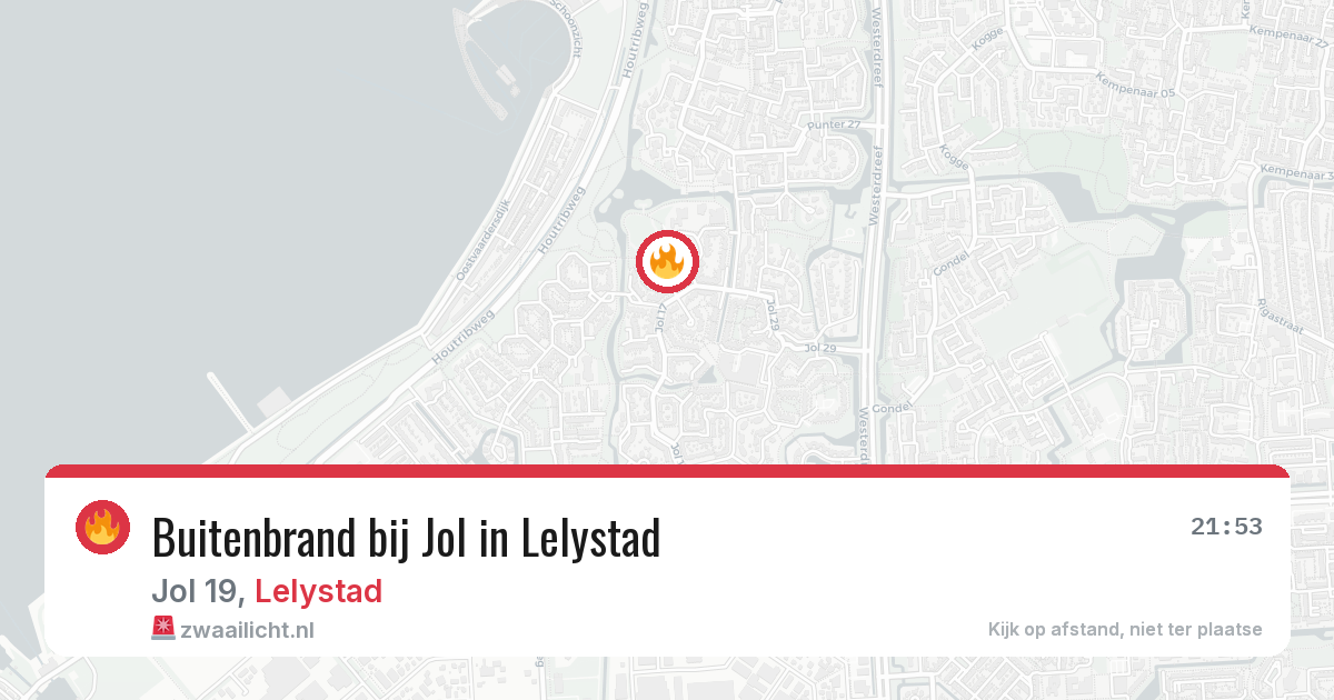 Buitenbrand bij Jol in Lelystad — 21 apr 2026