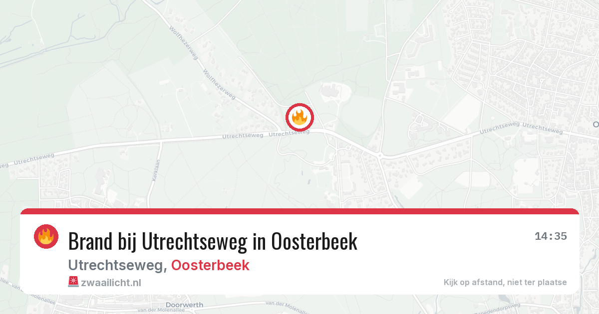 Brand bij Utrechtseweg in Oosterbeek — 25 jun 2026