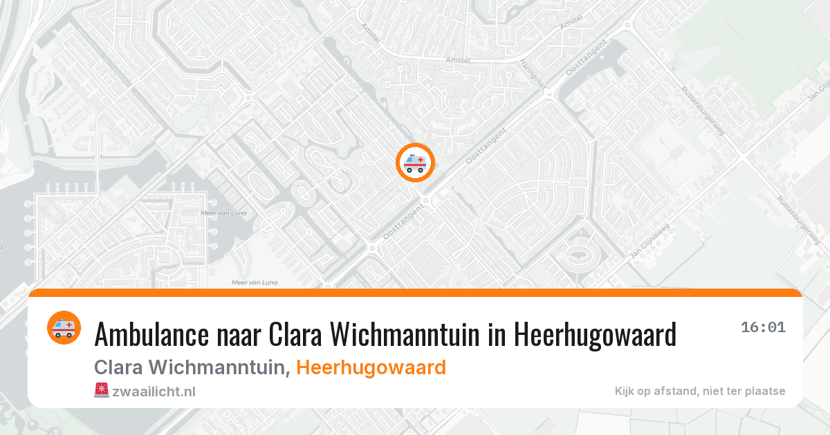 Ambulance naar Clara Wichmanntuin in Heerhugowaard — 15 jun 2026