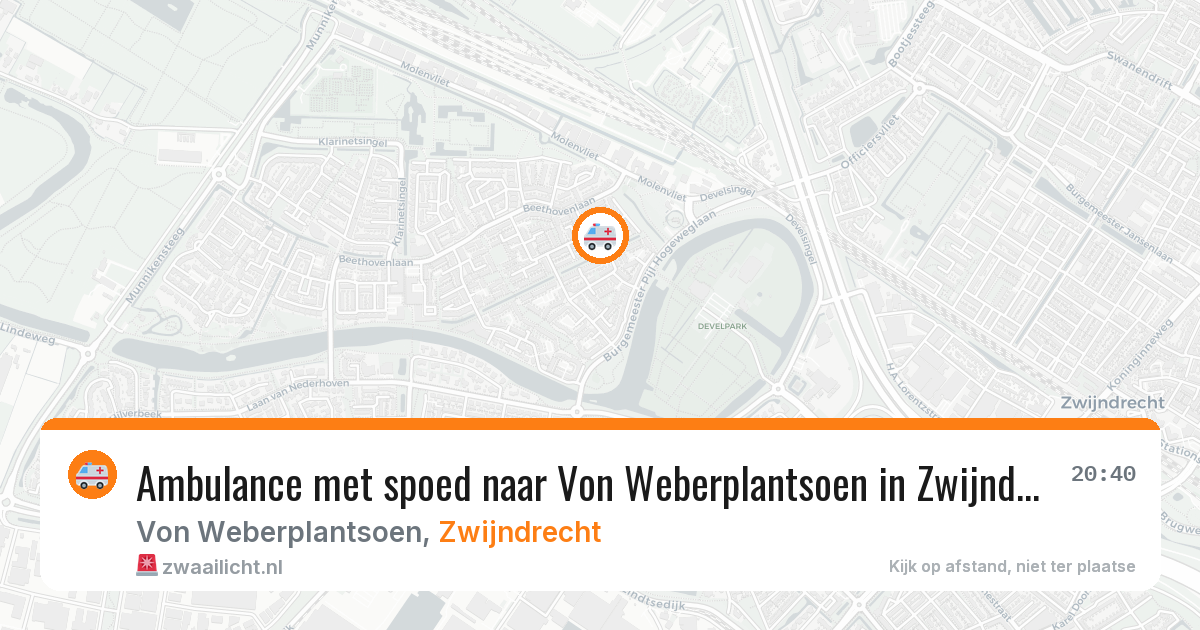 Ambulance met spoed naar Von Weberplantsoen in Zwijndrecht — 1 jul 2026