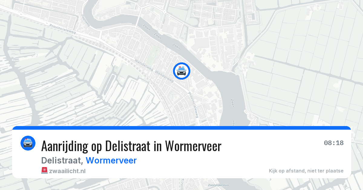 Aanrijding op Delistraat in Wormerveer — 20 mrt 2026