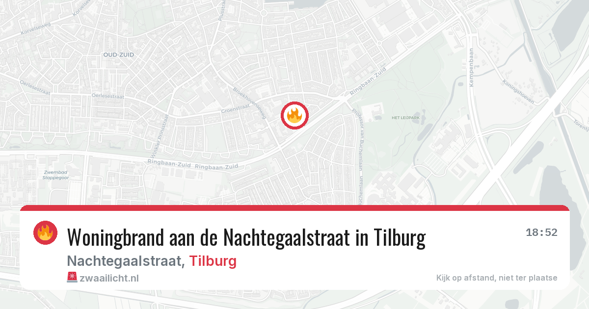 Woningbrand aan de Nachtegaalstraat in Tilburg — 7 jul 2026